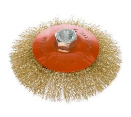 Щетка радиальная с наклоном, волнистая латунированная проволока (125 мм; М14х2 мм) Sturm 5240302 