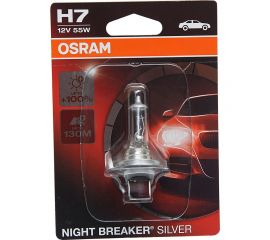 Автолампа OSRAM H7 55 PX26d+100% NIGHT SILVER 12V, 1, 10 64210NBS-01B 