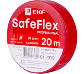 Изолента ПВХ EKF красная 19мм, 20м, серии SafeFlex 10 шт. plc-iz-sf-r 