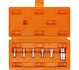 Набор бит вставок SPLINE (3/8"", 30 мм, адаптер 1/2"" DR, 6 предметов, в кейсе) Airline AT-B-49 