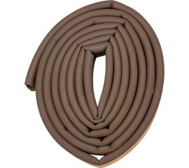 Самоклеящийся уплотнитель для дверей и окон ТДВ D профиль, 12х10 мм, коричневый 1502002 