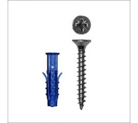 Саморез Невский Крепеж ШУц 3,0x30, потайная головка + дюбель Чапай, 6x25, 50 шт. 812562 