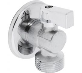 Шаровой угловой кран для подключения стационарных приборов FRESSO с отражателем, 1/2""х3/4"", НР-НР, хром 554-137 