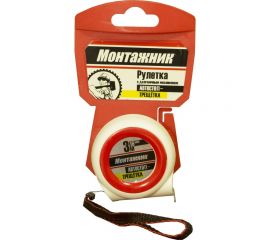 Рулетка с автостопом-трещоткой Монтажник 3 м х 16 мм 604316 