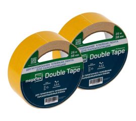 Двусторонняя клейкая лента для пароизоляции Megaflex double tape (2 шт х 38 мм х 25 м) двойная упаковка MEGDO.38.50 