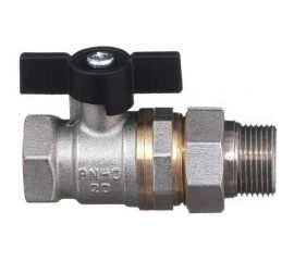 Шаровой кран БАЗ "американка" Ду20 А31/1 прямой бабочка никель PN40 БАЗ.А.А31.1.20.40.Н 