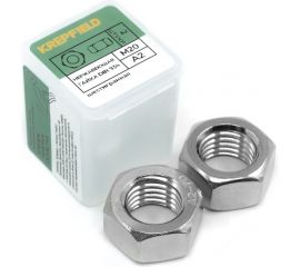 Гайка KREPFIELD нержавеющая, М20, DIN 934, А2, шестигранная, 2 шт. 934А2ГАЙКАМ20-2 