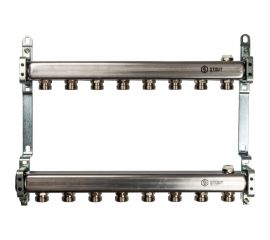 Коллектор из нержавеющей стали для радиаторной разводки STOUT 8 выходов SMS 0923 000008 