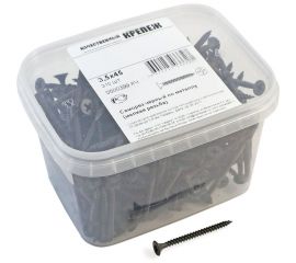 Саморез Качественный КРЕПЕЖ 3.5x45 мм, потай, частая резьба, оксид, 310 шт 0500399 КЧ 