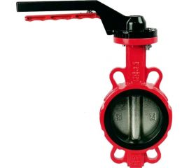 Поворотный затвор DYARM -ZP-150-16-G-N-E-HT (красный), DN150, PN16, межфланцевый/корпус GGG40/диск CF8/уплотнение EPDM HT, с ручкой 4687203187859 