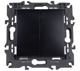 Двойной переключатель ЭРА Elegance 10АХ-250В, IP20, антрацит 14-1106-05 Б0034247 