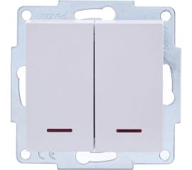 Двойной выключатель Lezard VESNA с подсветкой белый 742-0288-112 