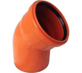Отвод РемоКолор наружная канализация, рыжий, 45 градусов, 110 мм 141-136 
