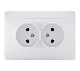 Розетка LUXAR Novo с/у двойная без з/к белая 4606400420194 