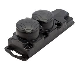 Переносная розетка Bylectrica 2-местная штепсельная с заз.конт., защитные шторки каучук IP44, Р16-764 