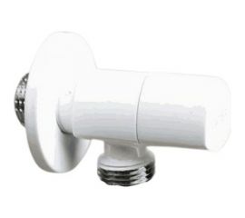 Угловой кран Terma хромированный 1/2 н/н керамический затвор ручка треугольная White 26223 