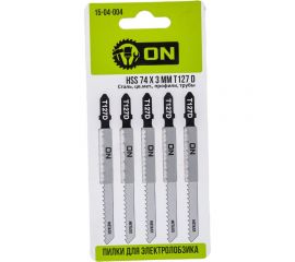Пилки T-127D (5 шт; 74х3 мм; HSS) для электролобзика ON 15-04-004 