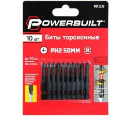 Биты торсионные powerbuilt PH2, 50 мм, 10 шт TORGWIN WBT1139 