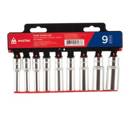 Набор торцевых головок 6-ти гранных (6-19 мм; 3/8"") 9 шт. МАСТАК 001-3009H 