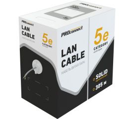 Кабель PROconnect витая пара UTP 4PR 23AWG, CCA, CAT6, PVC, бухта 305 м, серый 01-0047-3 