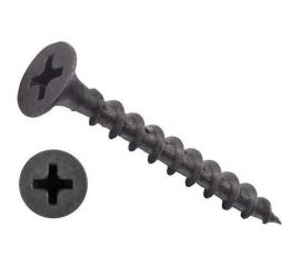 Черный саморез по дереву GSMETZ 4,2x89 мм, фосфатированный, 10 кг, 1785 шт., ph2 1004289 