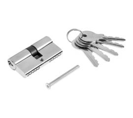 Цилиндровый механизм ТУНДРА 60 мм, английский ключ, 5 ключей, цвет хром 2921829 