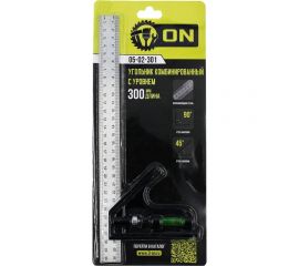 Регулируемый угольник с уровнем ON 300мм 05-02-301 