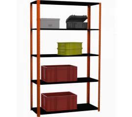 Стеллаж ООО Металекс Metalex AIR 2000x1200x500 мм, 5 полок, оранжево-черный SMAOV201250 