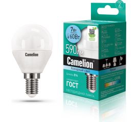 Светодиодная лампа 7Вт 220В Camelion LED7-G45/845/E14 12071 