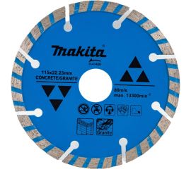 Диск алмазный сегментированный Турбо по бетону/граниту "Эконом" 115x22.23x7 мм Makita D-41420 