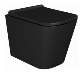 Подвесной унитаз Teymi Helmi S безободковый, сиденье микролифт, черный матовый T40302MB ЦБ-00263650 