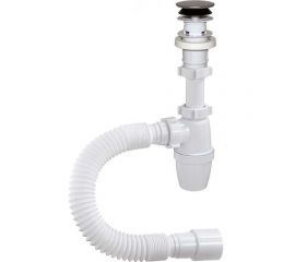 Бутылочный сифон ORIO 1 1/4x40 с пластиковым выпуском клик-клак, с гибкой трубой 40-40/50 АР-3203 