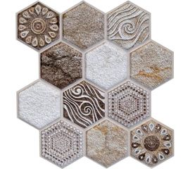 Самоклеящаяся 3D панель Центурион 280x300x5 мм Соты Африка 79122 