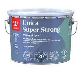 Яхтный лак Tikkurila unica super strong 20 ep полуматовый, 9 л 261634 