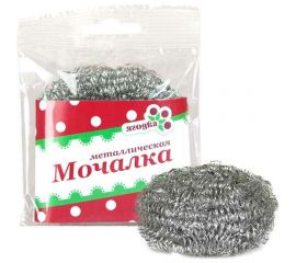 Мочалка для посуды Ягодка металлическая, оцинкованная, спиральная, 1 шт. 10090 