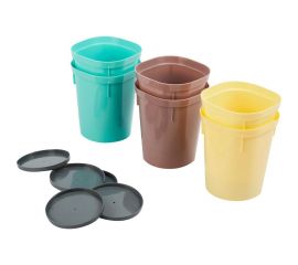 Набор многоразовых горшочков для рассады со съемным дном INGREEN 6x400мл, микс 35IG604310998 