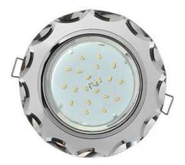 Светильник Ecola GX53 H4 5313 Glass стекло, круг с вогнутыми гранями, хром-хром, зеркальный 38x126 FM53RCECH 