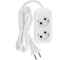 Бытовой удлинитель АБК-СИЛА 2 гнезда без заземления 1,5м ПВС 2х1мм кв. 10А/220В/2200Вт 1шт 2200401 