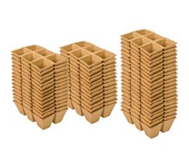 Блок торфяных горшков ЛЕТО 6 ячеек, 90x90x90 мм, квадратный, 50 шт. 91131 