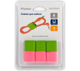 Зажим для кабеля Belsis H-тип, малый, цветной, 6 шт. в блистере EAN CM1302MX 
