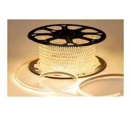 Светодиодная лента OGM 220В, 7Вт/м, smd2835, 120д/м, ip65, 600Лм/м, 13x7мм, 50м, 3000к / O17-07 