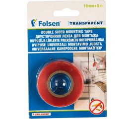 Универсальная двухсторонняя монтажная лента Folsen 19ммх5м ПЭТ 03522519 