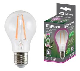 Светодиодная лампа TDM A60-8 Вт-230 В-E27-CL "ФИТО" 60*108 мм SQ0340-0237 