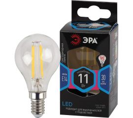 Лампа ЭРА FLED P4511w840E14, филамент, шар, 11Вт, нейтр, E14 10/100/4000 Б0047014 