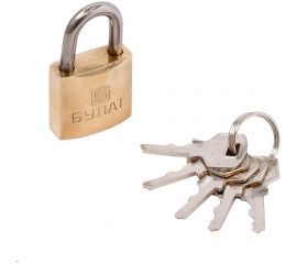 Навесной замок БУЛАТ ВС 1140 латунный, d=6,5 мм 13358 