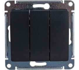 3-клавишный механизм выключателя Schneider Electric скрытой проводки Glossa 10А IP20 1+1+1 10AX антрацит GSL000731 
