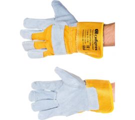 Комбинированные усиленные спилковые перчатки СИБРТЕХ утолщенные, размер XL 679032 