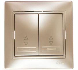 Проходной двойной выключатель Lezard MIRA со вставкой, жемчужно-белый перламутр 701-3030-106 