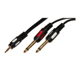 Шнур Pro Legend 3.5мм штекер стерео - 2x6.35мм штекер моно OD4.0x8.0мм 3.0м, Gold PL1091 