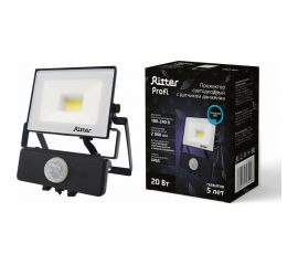Светодиодный прожектор RITTER серия PROFI 230В 20 Вт 6500К 2000Лм IP65 с датчиком движения черный 53420 8 